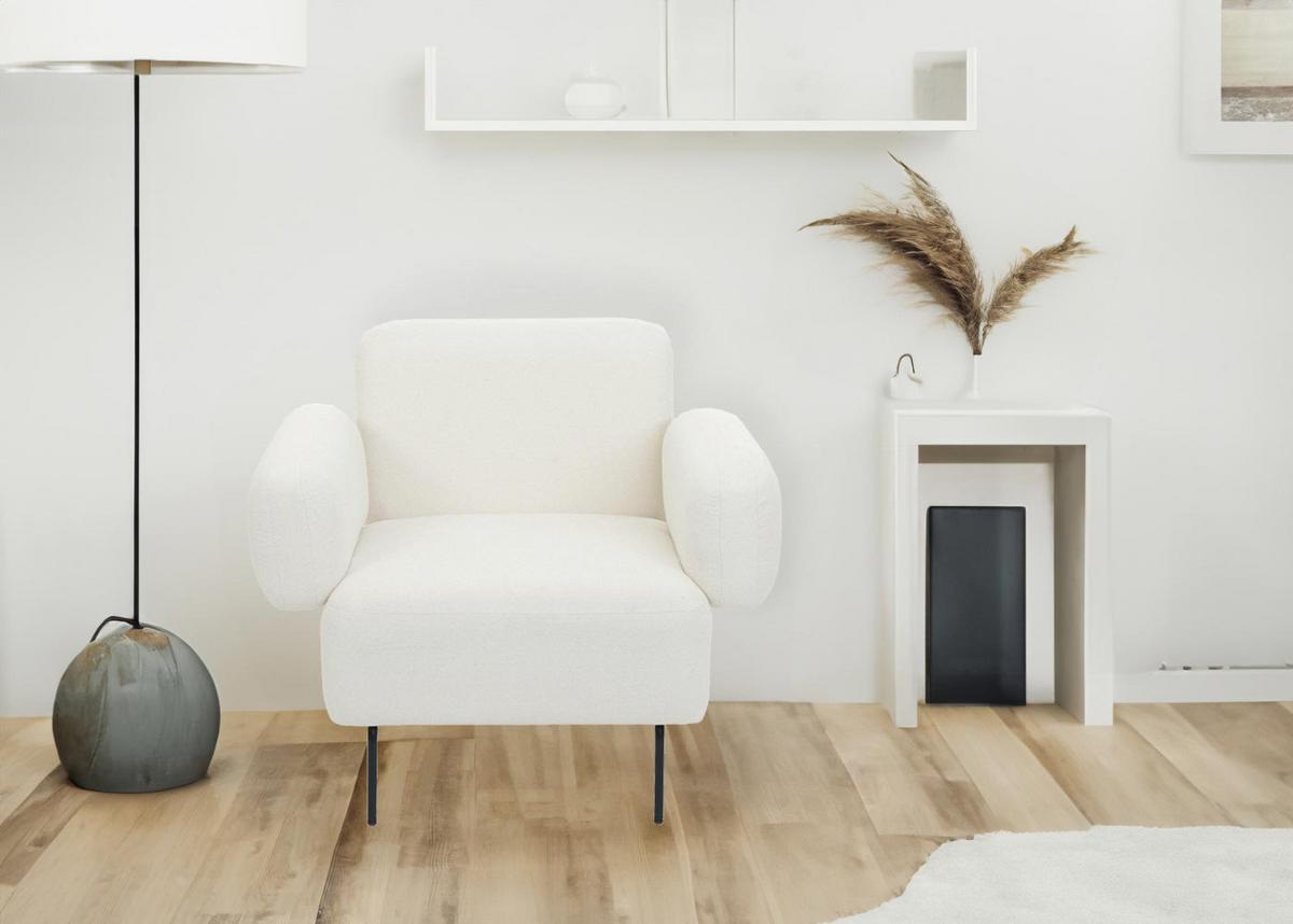 LOUNGE-SESSEL L83B Cremeweiß - Weiß, Textil (88/78/76cm) - MCW