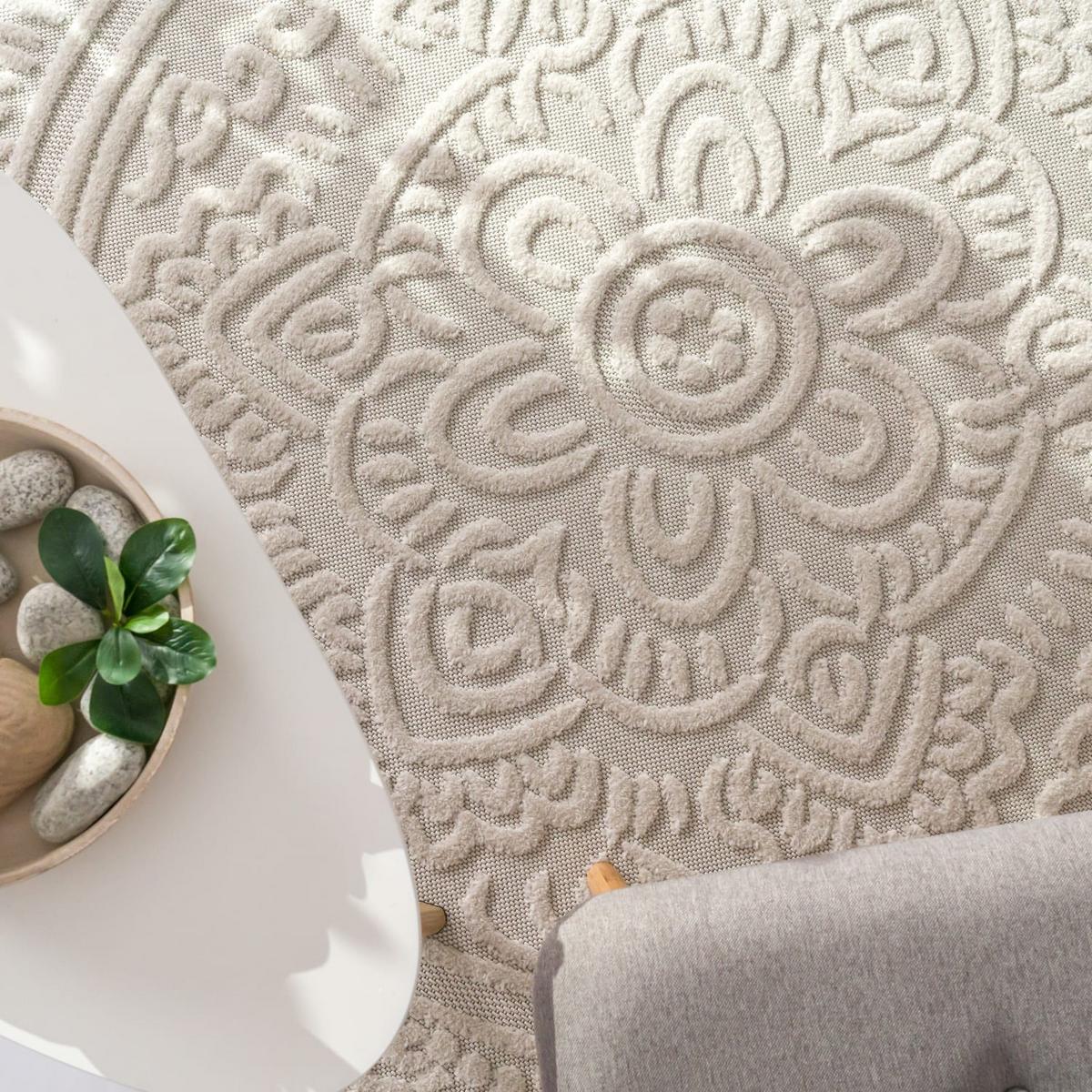 KURZFLORTEPPICH, mit Struktur, aus Polypropylen, Creme, 200 x 290 cm - Creme, Textil (290/200cm) - KADIMA DESIGN