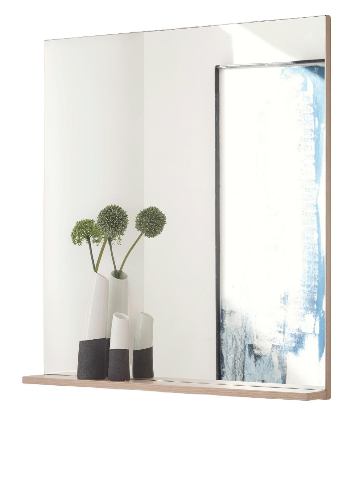 WANDSPIEGEL Eiche mit Ablage Garderobenspiegel 75 x 80 cm - Eichefarben, Glas/Holzwerkstoff (75/80/10cm) - Furn.Design