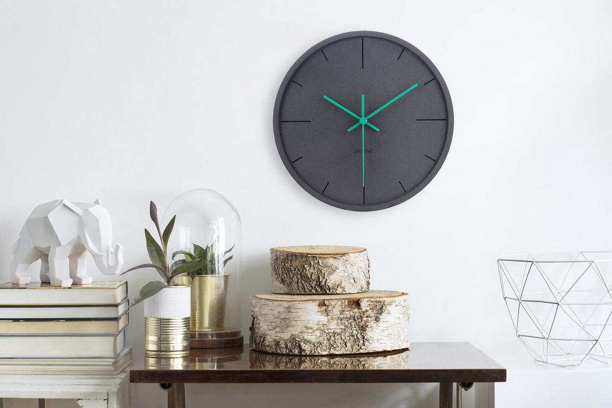 WANDUHR Design Grau 30/30 cm - Schwarz, Holzwerkstoff (29.5/29.5/1cm) - ONZENO