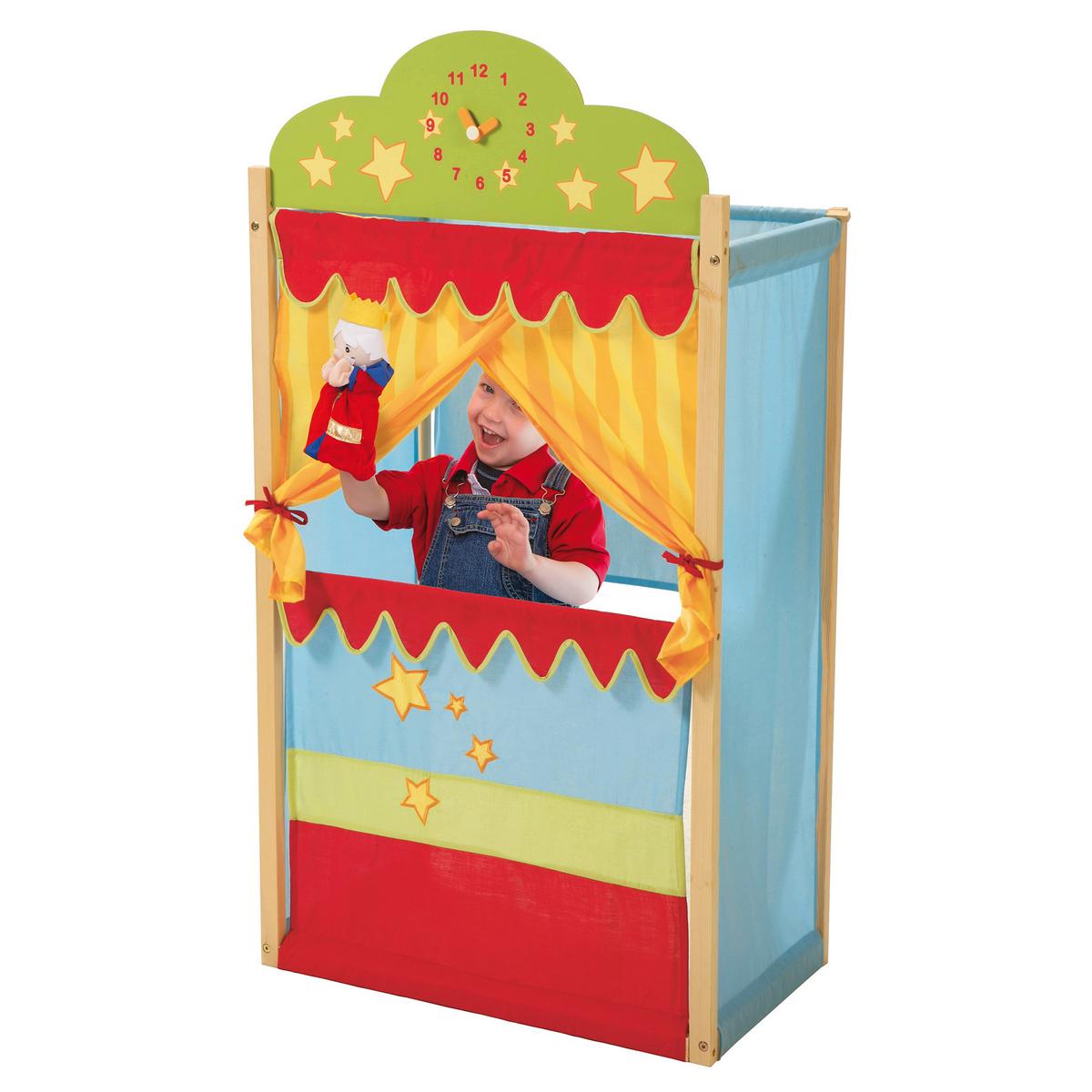 KASPERTHEATER mit Holzgestell - Multicolor, Holzwerkstoff (65.5/123.5/39cm) - Roba