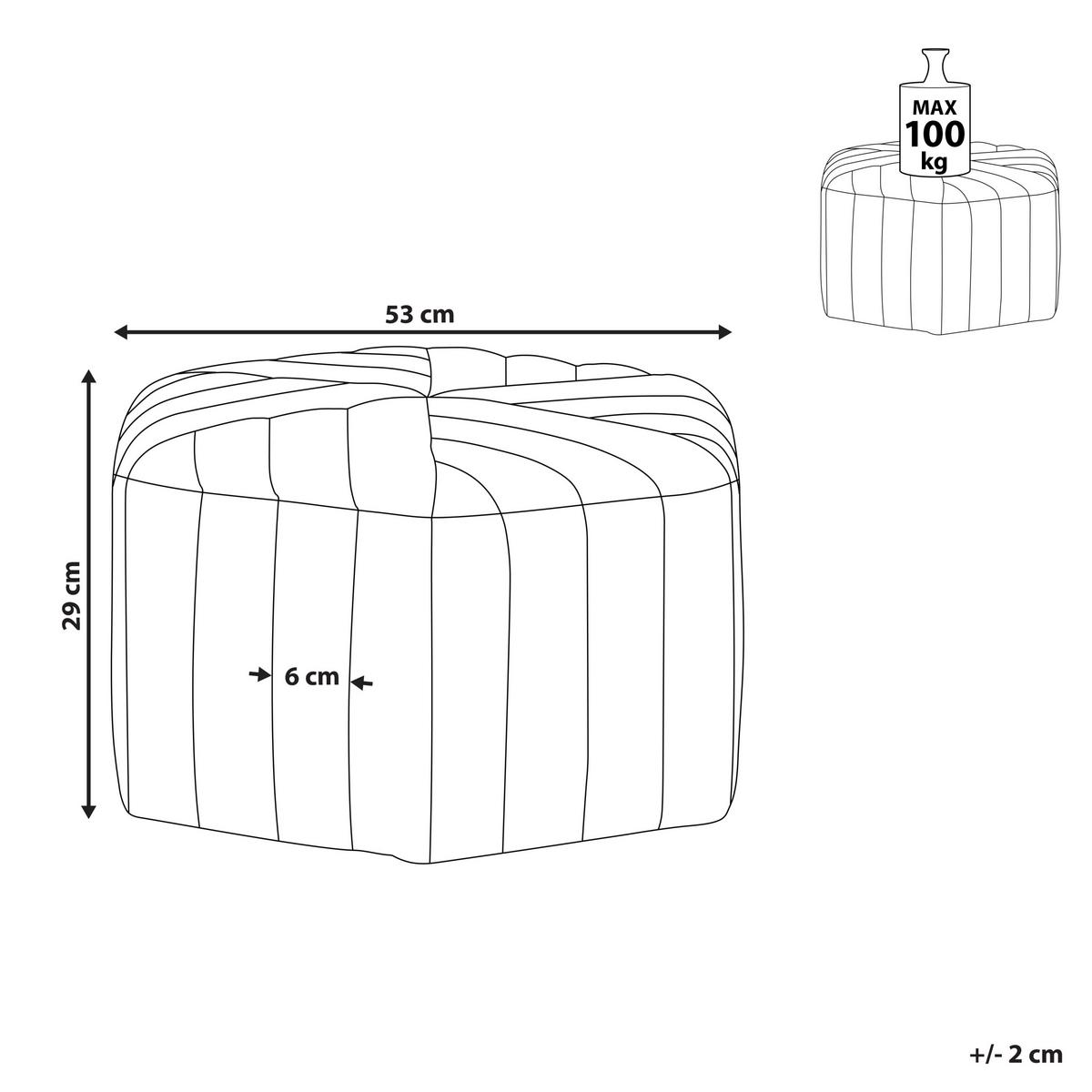 POUF Murietta 53/53/29 cm - Grau, Textil (53/29/53cm) - Beliani