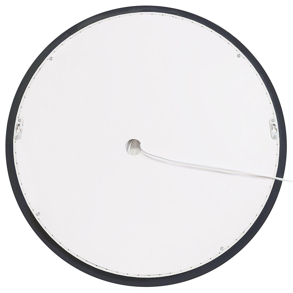 BADSPIEGEL mit LED-Beleuchtung rund 58/58 cm Selune - Silberfarben, Kunststoff (58/58/3cm) - Beliani