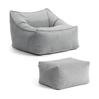 SITZSACK Cord Snug mit Hocker - Grau, Textil (80/60/83cm) - Mokebo