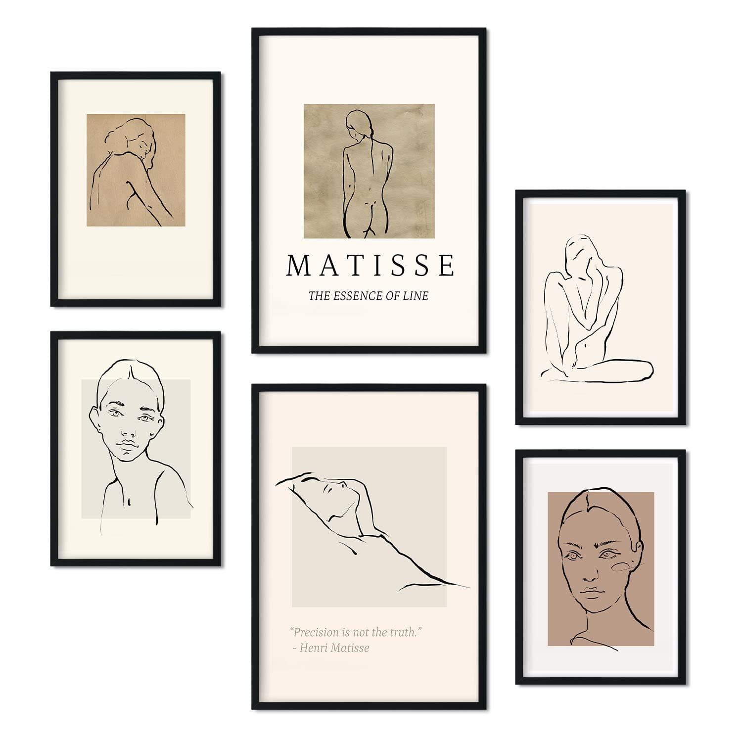 POSTER Set Mit 6 Schönheit Sammlung A3 & A4 Schwarzer Rahmen - Schwarz, Papier (29/3cm) - Nacnic