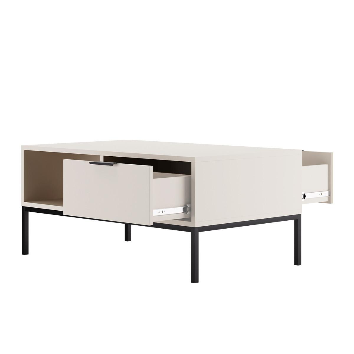 COUCHTISCH Seattle Weiß - Weiß, Holzwerkstoff (60/100/45.4cm) - Petits-meubles