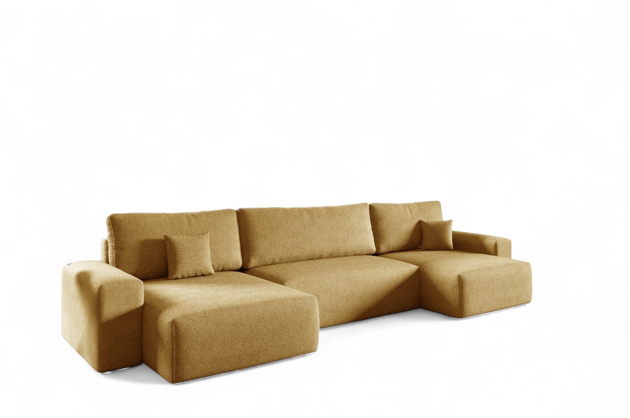 WOHNLANDSCHAFT Arona - Gelb, Holzwerkstoff/Textil (398/70/148cm) - Fun Möbel