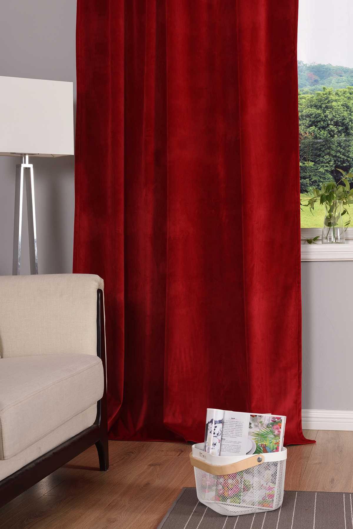VORHANG 2ER SET MILANO HxB 280x135 cm Rot - Hellrot, Textil (135/280cm) - Gardinenbox