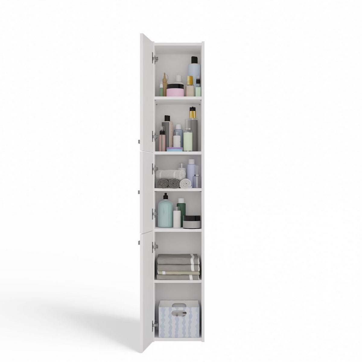 BADEZIMMERSCHRANK Weiß 30/170/30 - Weiß, Holzwerkstoff (30/170/30cm) - RAUMHIRSCH FURNITURE