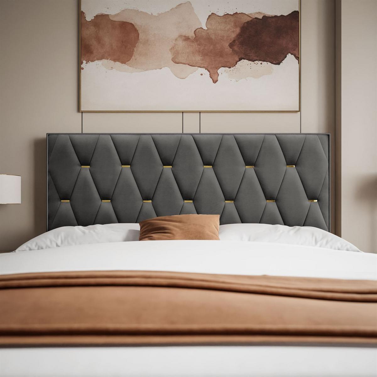 BOXSPRINGBETT IZOLDA mit Bettkasten und Topper 140x200 cm Royal Velvet 185 - Graphitfarben, Textil - Lookway