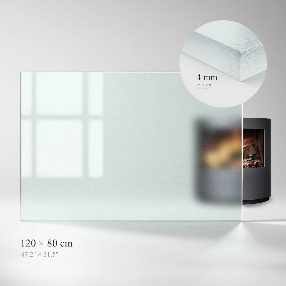 GLASBODENPLATTE für Kaminofen 120x80 cm – Milchglas Optik - Transparent, Glas (120/80/0.4cm) - TULUP