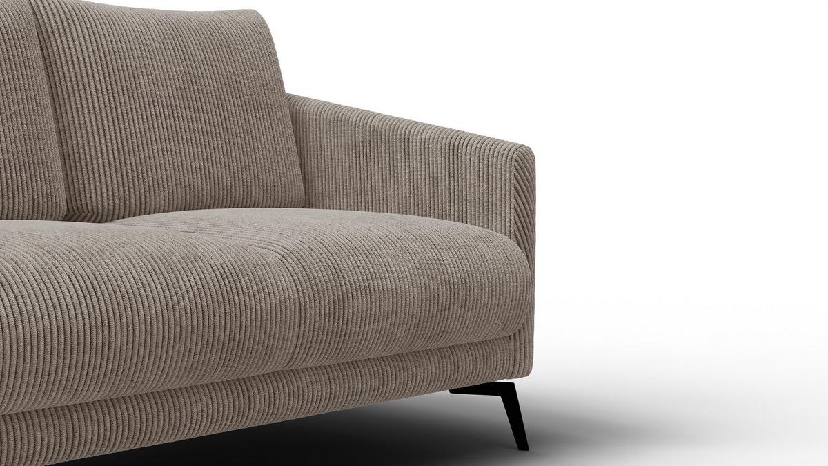 SOFA VILT 2-Sitzer, taupe - Taupe/Schwarz, Holzwerkstoff/Textil (142/89/94cm) - Wozimo