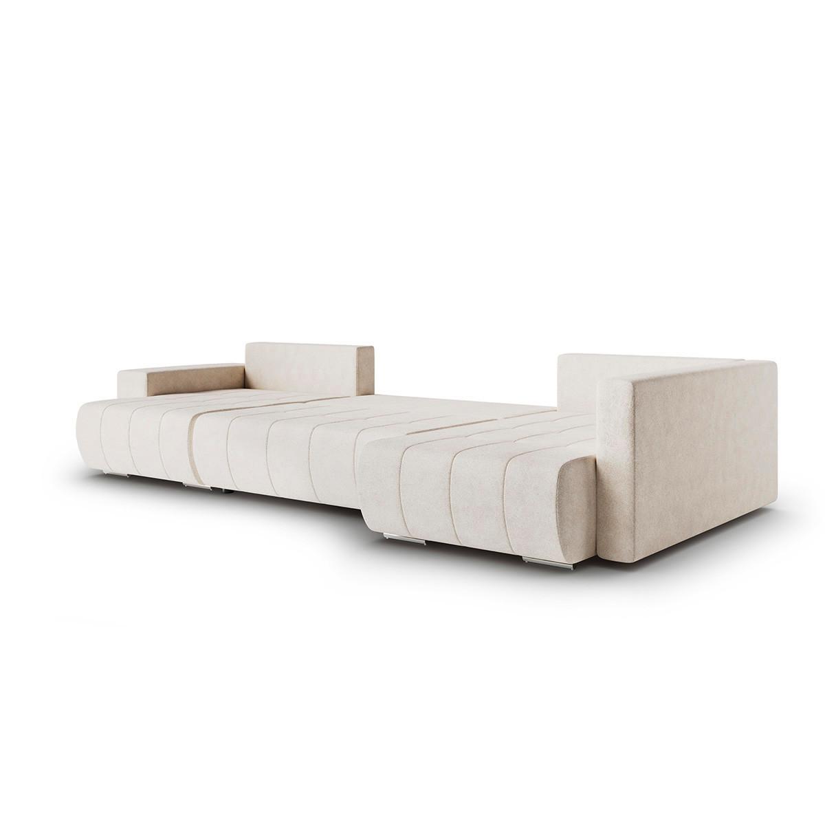 PANORAMASOFA Sergio 5 Sitzplätze Beige - Beige, Holz (392/82/185cm) - Petits-meubles