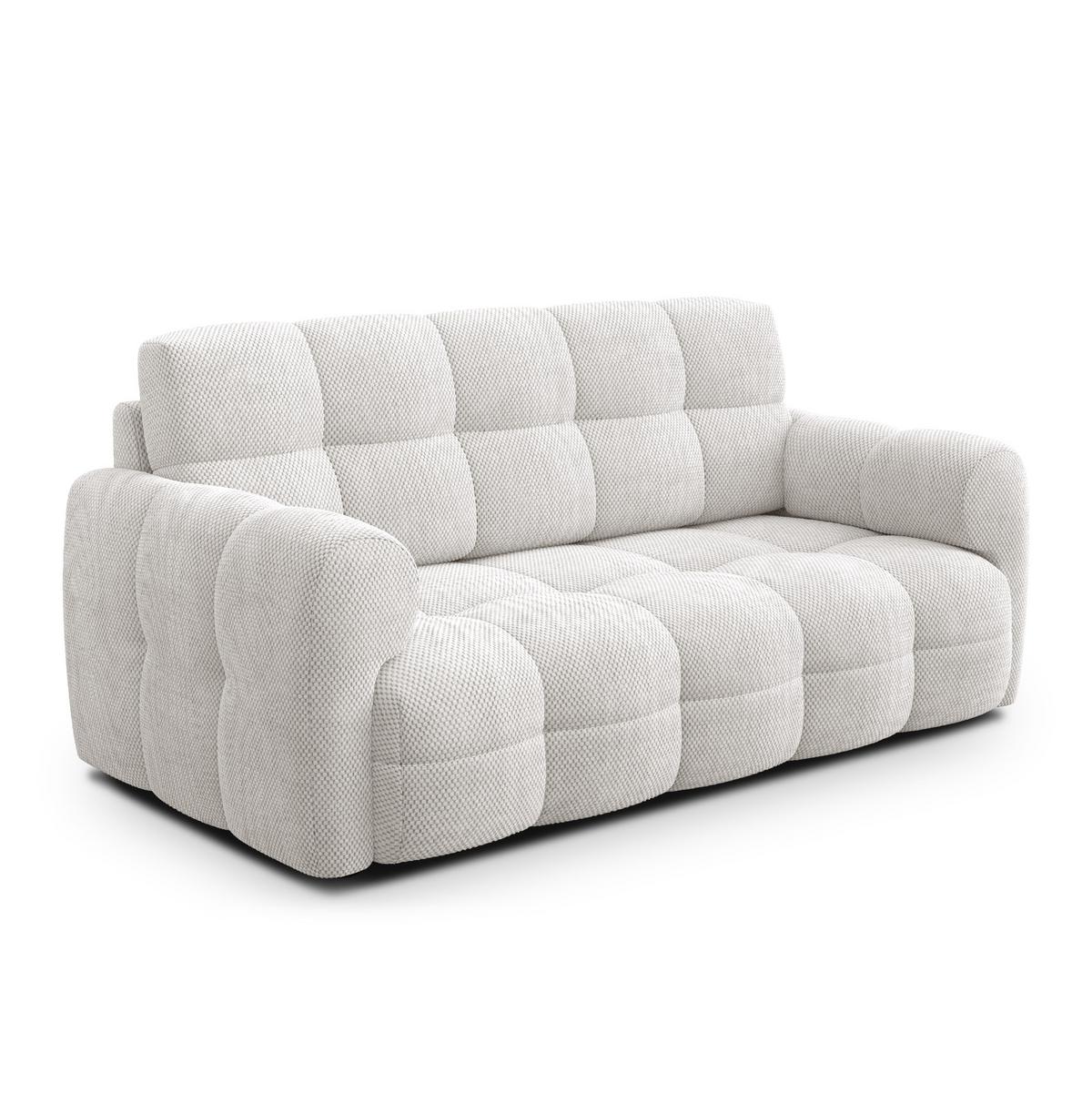 SOFA MELLOW 2,5-Sitzer, creme - Creme/Schwarz, Holz/Textil (183/87/98cm) - Wozimo