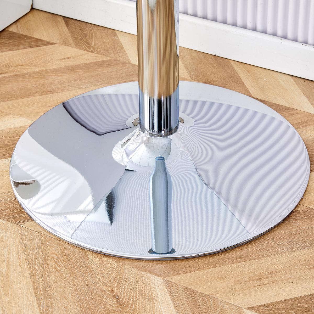 ESSTISCH Ø 85 cm Runder in Glas & Silber - Eichefarben, Glas (85/85/76cm) - Urban Meuble