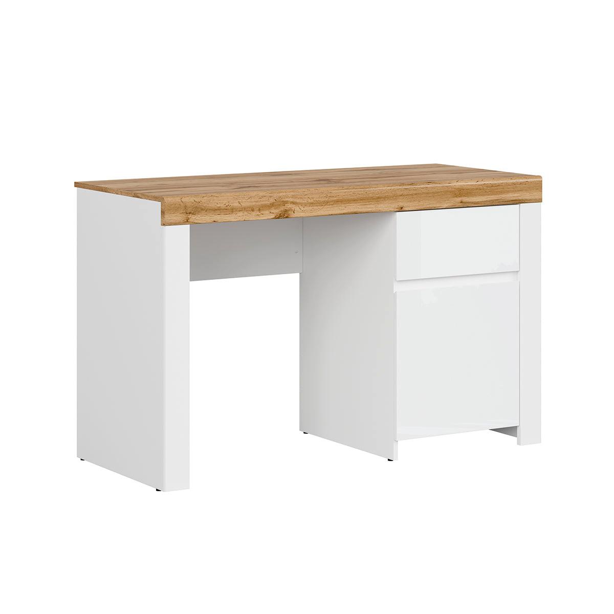SCHREIBTISCH Hella Weiß und Holz - Weiß, Holzwerkstoff (130/56/82cm) - Petits-meubles
