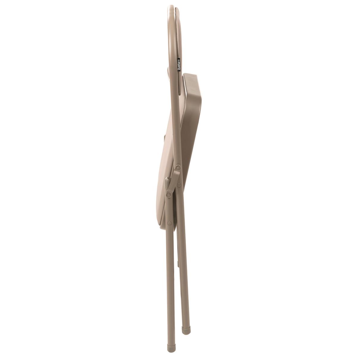 KLAPPSTUHL 4er-Set Metall Beige Shasta - Beige, Metall (45/77/47cm) - Beliani