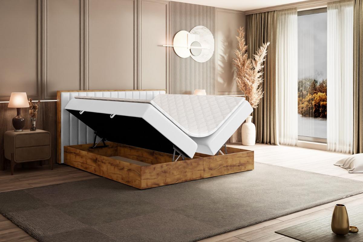BOXBETT mit Matratze H4 und Lattenrost - LOLLI4 - 140x200 - Weiß Hochglanz - Weiß, Holzwerkstoff/Kunststoff (140/200cm) - ALTDECOR