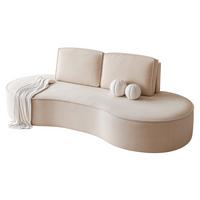 2-SITZER-SOFA SOFIA Veloursstoff in Beige - Beige/Schwarz, Kunststoff/Textil (234/88/101cm) - Idohome