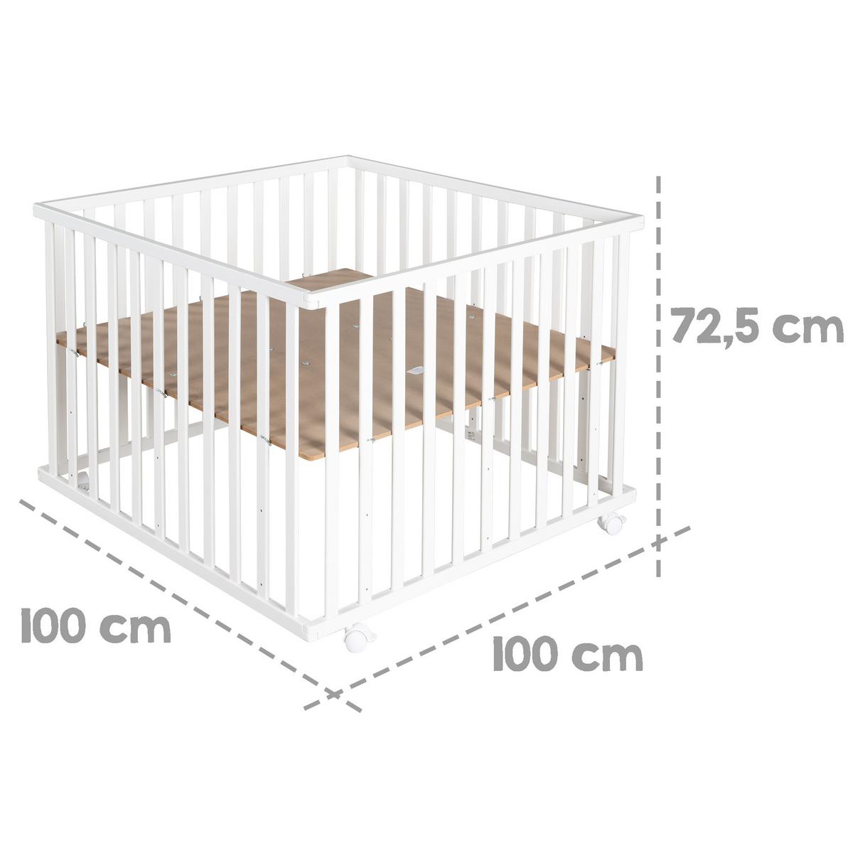 LAUFGITTER 100x100 Little Stars - Weiß, Holzwerkstoff (94.5/72/94.5cm) - Roba