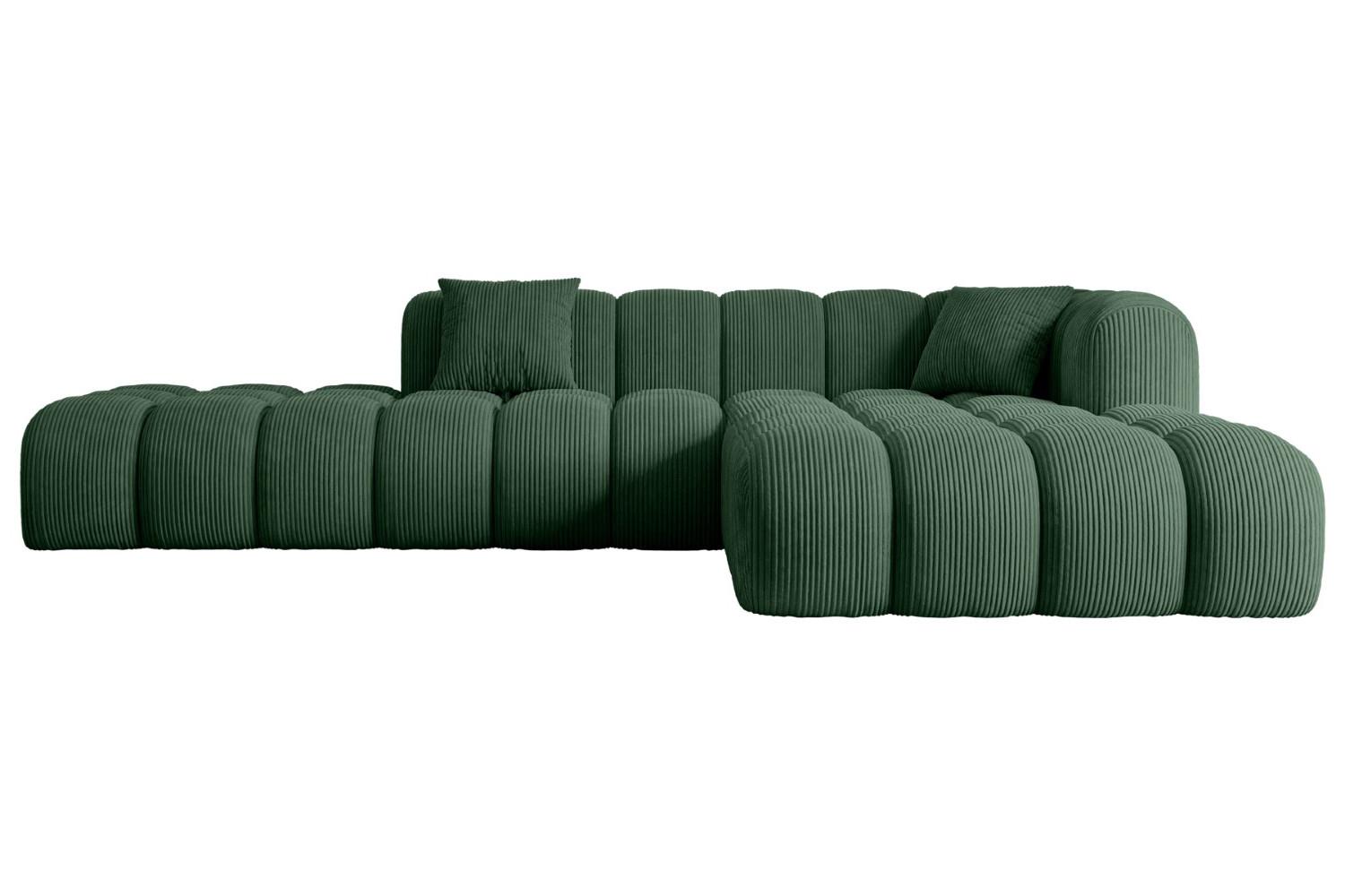 ECKSOFA Ottomane Rechts OLEA-L2 - 289x176x71 cm Grün - Schwarz/Rosa, Holzwerkstoff/Kunststoff (289/176cm) - ALTDECOR