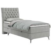 BOXBETT MILEN 90/200 Hellgrau Struktur - H3 - Links Seite - Hellgrau, Holz/Textil (90/200cm) - MKS
