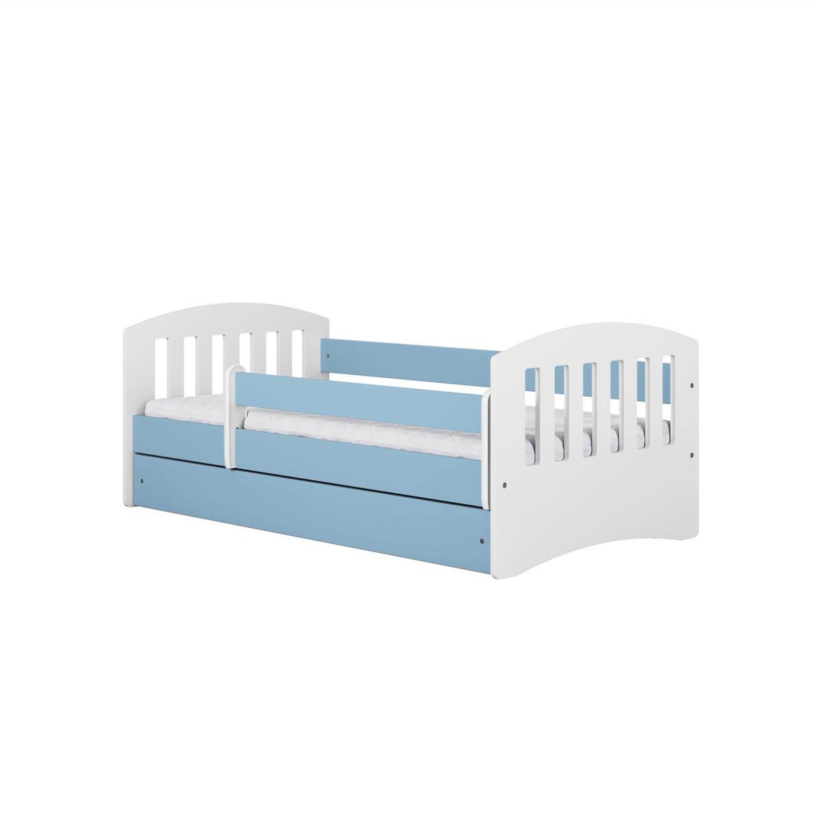KINDERBETT CLASSIC mit Schublade ohne Matratze Blau 90/65/164 - Blau, Holzwerkstoff (80/160cm) - RAUMHIRSCH FURNITURE
