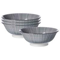 SERVIERSCHALEN Takeo Stripes schwarz-weiß ø 21 cm 4er Set - Schwarz/Weiß, Keramik (21/8/21cm) - Ritzenhoff Breker