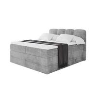 BOXBETT mit Matratze H3|H4 - NINA KING - 180x200 cm - Hellgrau - Hellgrau, Holzwerkstoff (180/200cm) - ALTDECOR