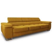 BETTSOFA MOSINE Gelb Kordstoff mit Schlaffunktion - Hellbraun/Gelb, Textil (281/87/98cm) - MASSENO