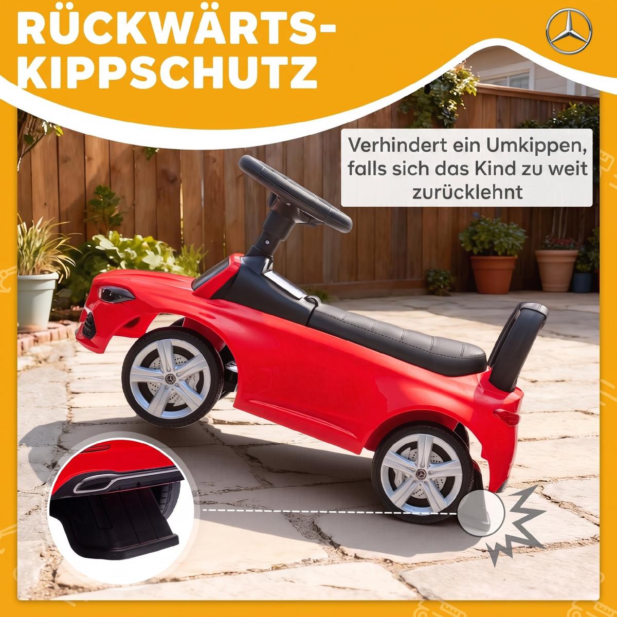 RUTSCHAUTO Kunststoff Stahl Rot - Rot, Kunststoff (65/28/39cm) - AIYAPLAY