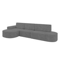 ECKSOFA mit Schlaffunktion Ottomane Links MARI L2-S 368X167X85 Grau Velours - Anthrazit/Schwarz, Holzwerkstoff/Kunststoff (368/167cm) - ALTDECOR
