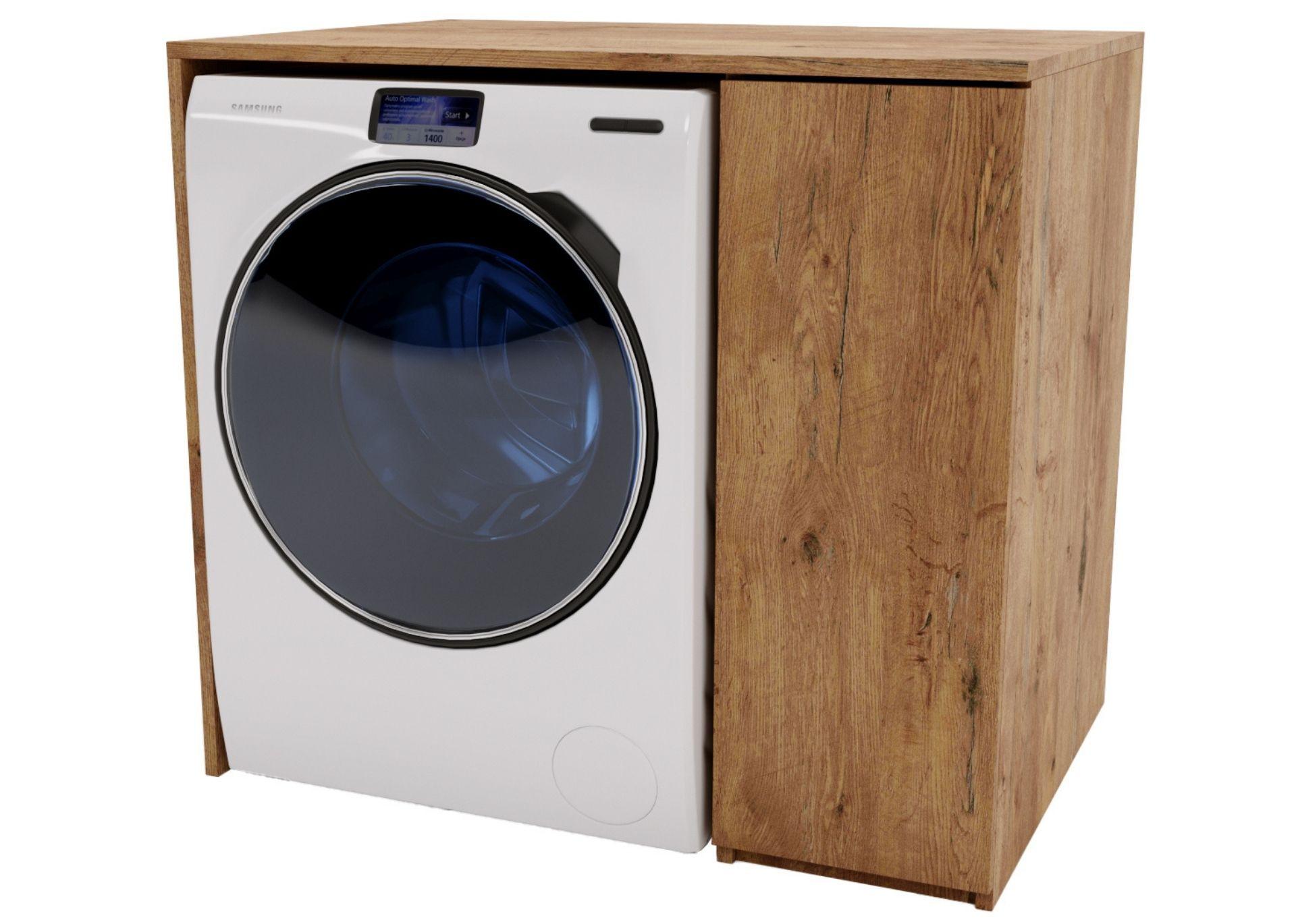 WASCHMASCHINENSCHRANK für Waschmaschine & Wäschetrockner 95/89/66 - Braun, Holzwerkstoff (95/89/66cm) - RAUMHIRSCH FURNITURE