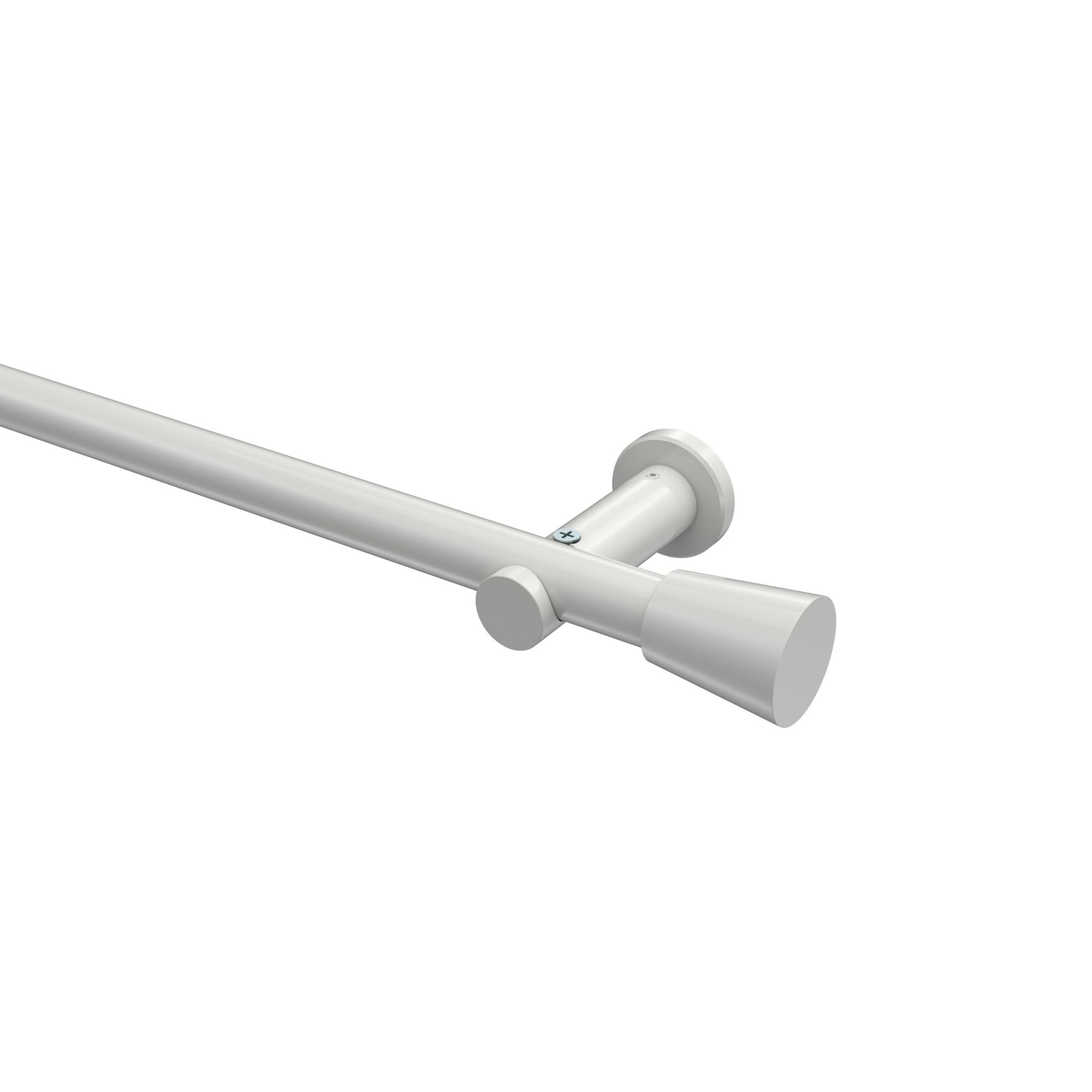 GARDINENSTANGE Platon Sitra 260 cm (geteilt in 2 x 130 cm), 1-läufig (ohne Ringe), 20 mm Ø Weiß - Weiß, Metall (260cm) - INTERDECO