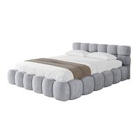 POLSTERBETT mit Bettkasten und Lattenrost, Bett mit Matratze H3/H4 - LEYA-v1 160x200 Hellgrau - Hellgrau, Holzwerkstoff/Textil (160/200cm) - ALTDECOR