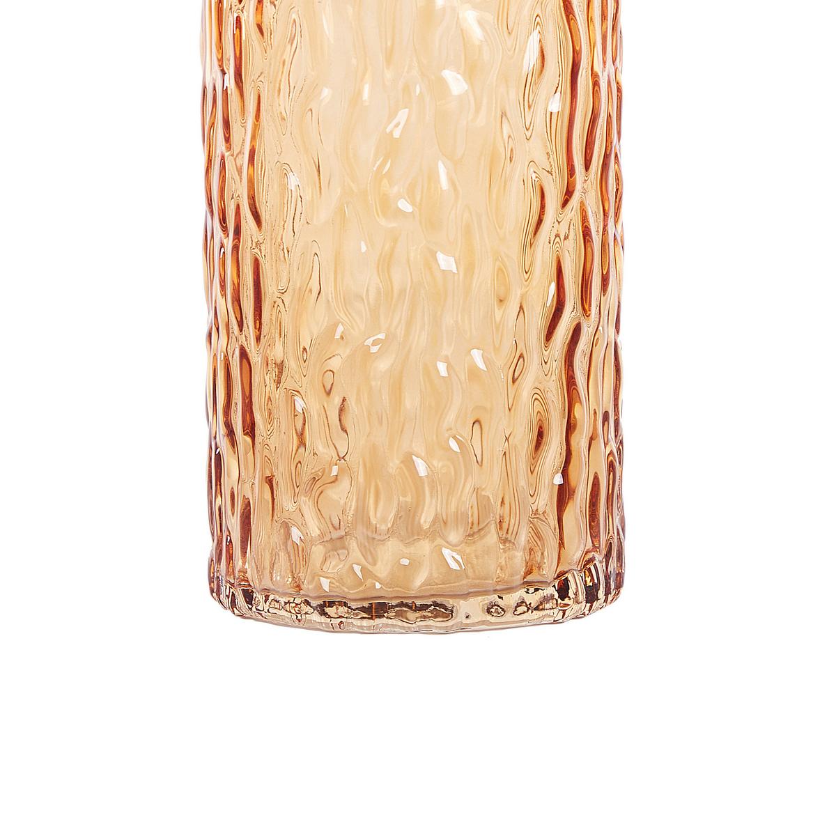 BLUMENVASE Glas orange Platania - Orange, Glas (20cm) - Beliani
