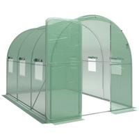 GEWÄCHSHAUS 3 x 2 x 2 m Foliengewächshaus mit Abschließbar Anschlag-Tür - Grün, Kunststoff (200/200/300cm) - Outsunny