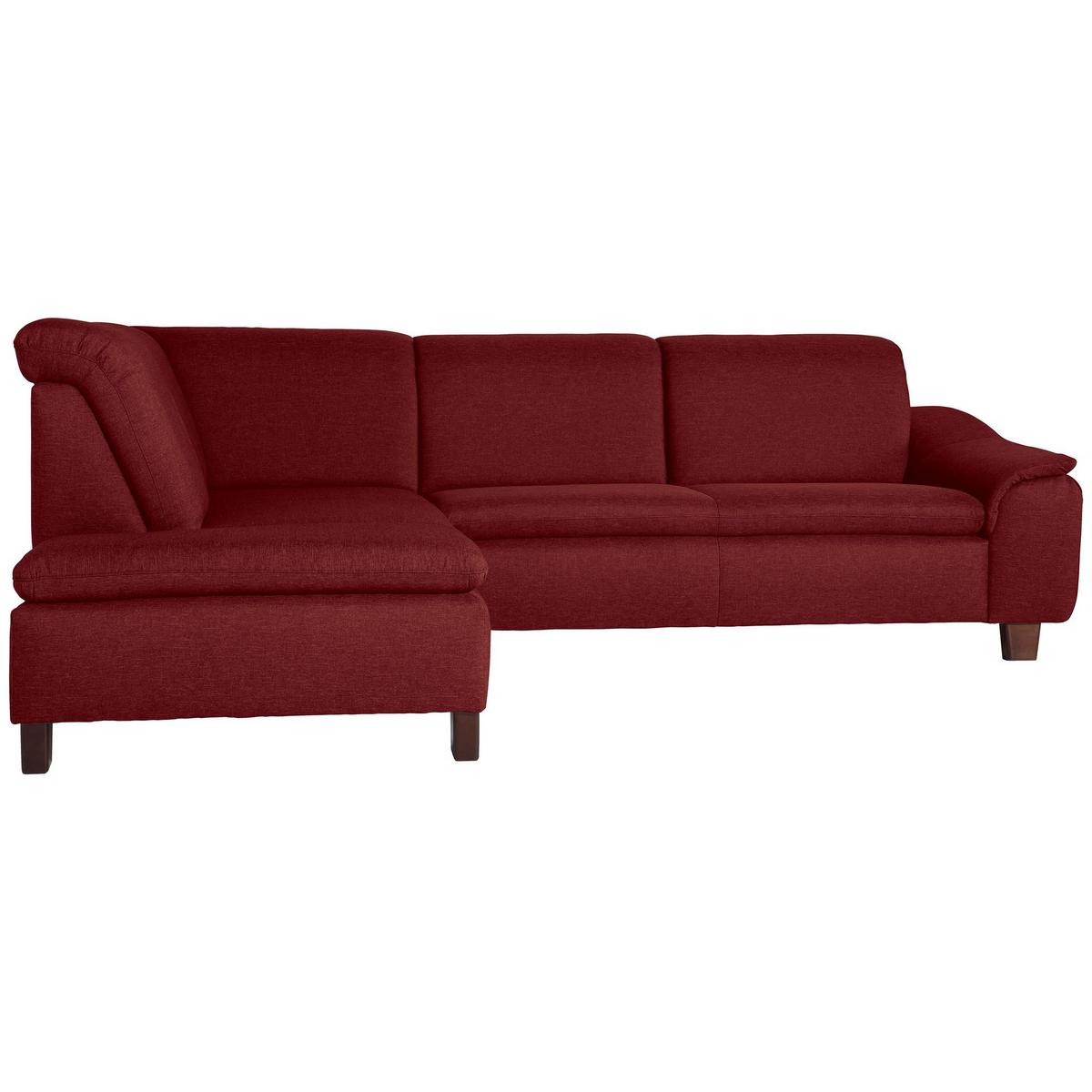 ECKSOFA mit Ottomane links Kaylil Flachgewebe rot - Rot, Kunststoff (187/247cm) - 58aufmkessel