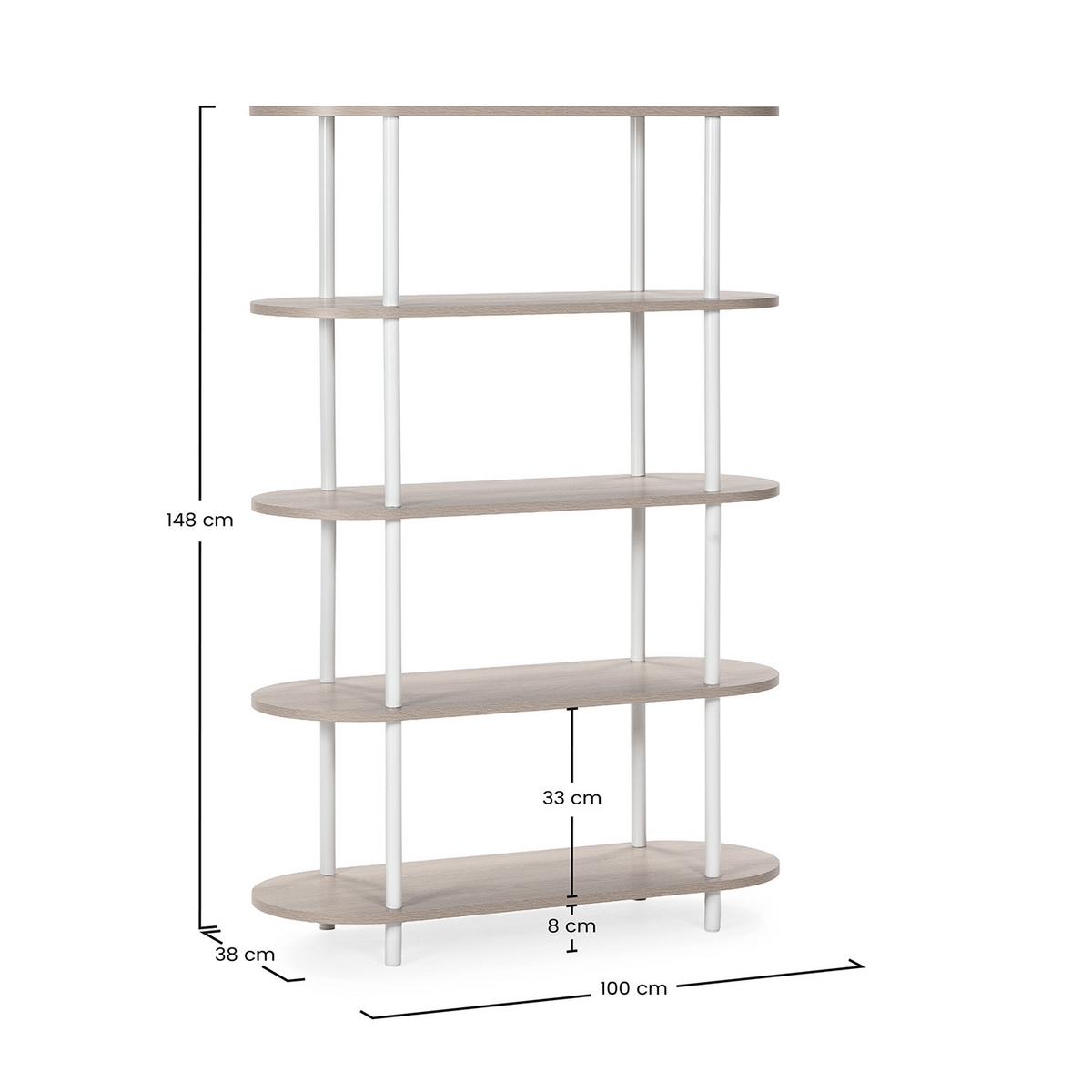 REGAL Montana 5 Regalböden Eiche-Optik/Weiß - Honigeiche/Weiß, Holzwerkstoff (100/148/38cm) - VS Venta-stock