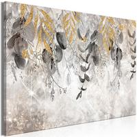 KUNSTDRUCK Schwarz-Weiß 120/80 cm - Goldfarben/Schwarz, Textil (120/80cm) - KUNSTLOFT