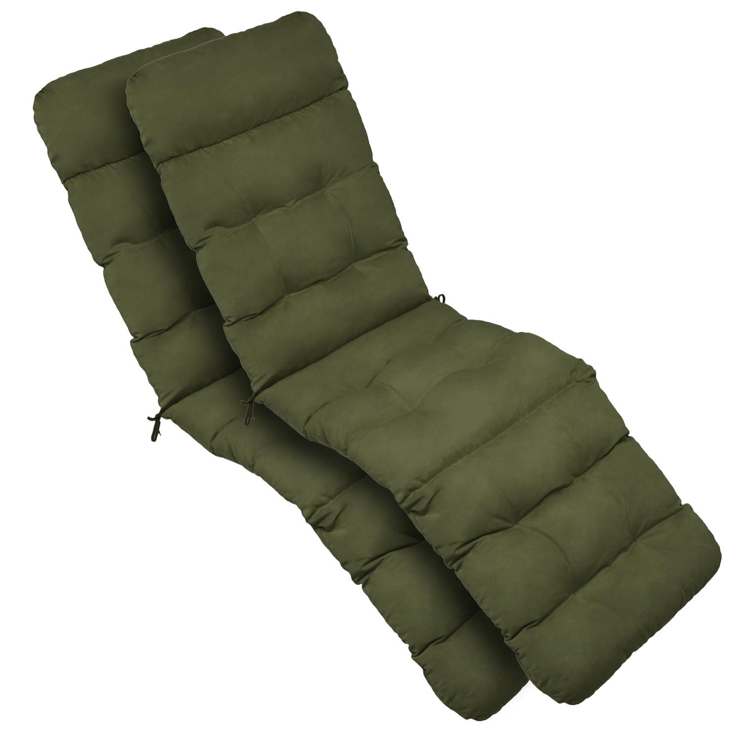 DECKCHAIRAUFLAGE Flair DC 200x50x8cm Olivgrün (2tlg) - Olivgrün, Textil (50/200cm) - Beautissu 
