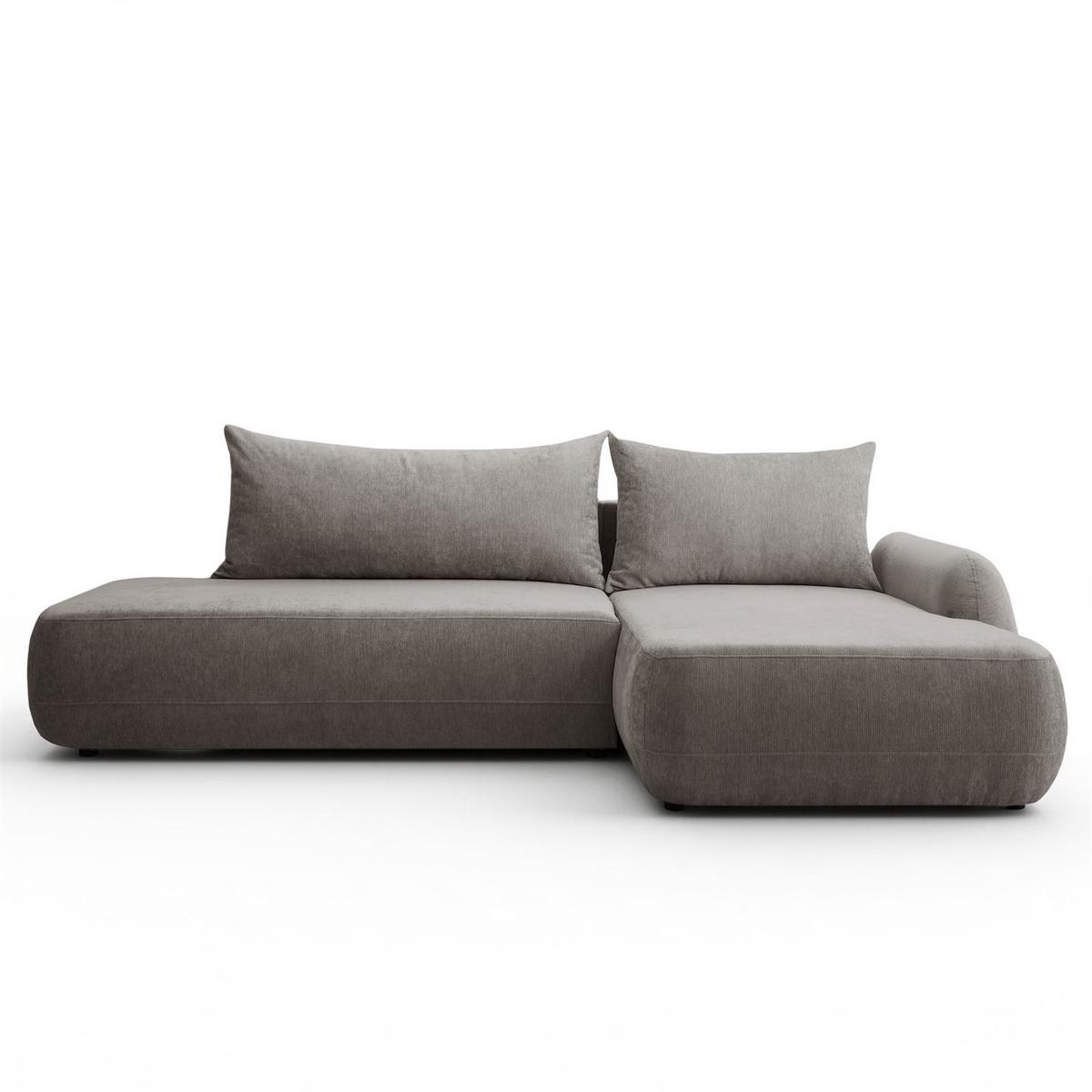 ECKSOFA GOYA mit Schlaffunktion und Bettkasten, Rechte, Perfect Harmony 85 - Hellgrau, Textil (302/184cm) - Lookway