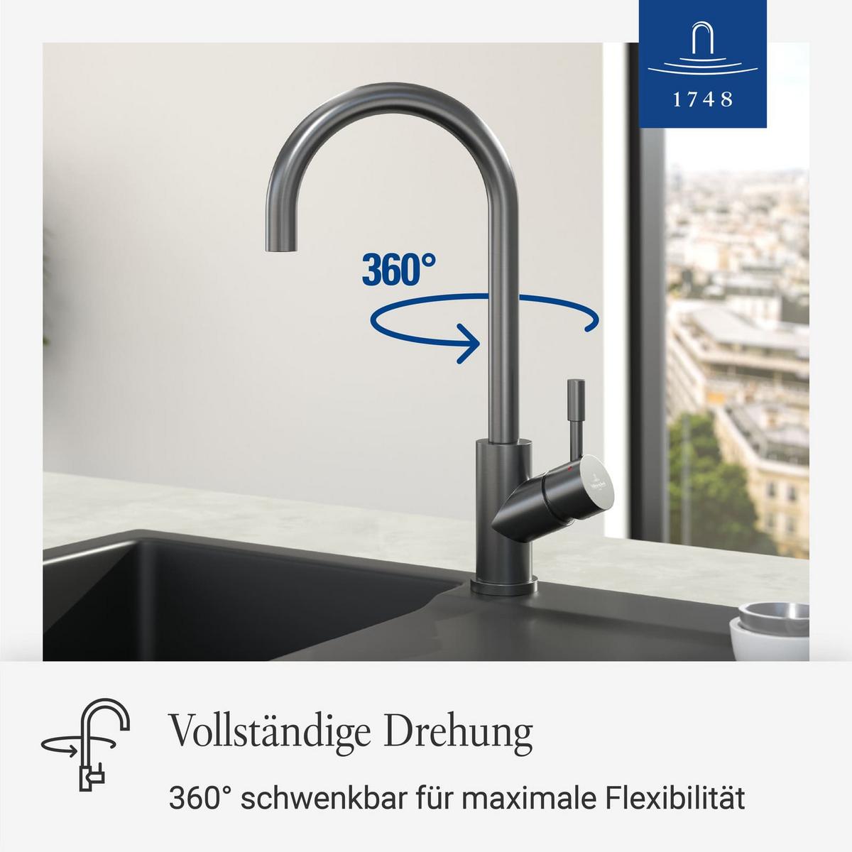 KÜCHENARMATUR Umbrella anthrazit 27,5 cm - Anthrazit, Metall (4.5/40.5/21.5cm) - Villeroy & Boch