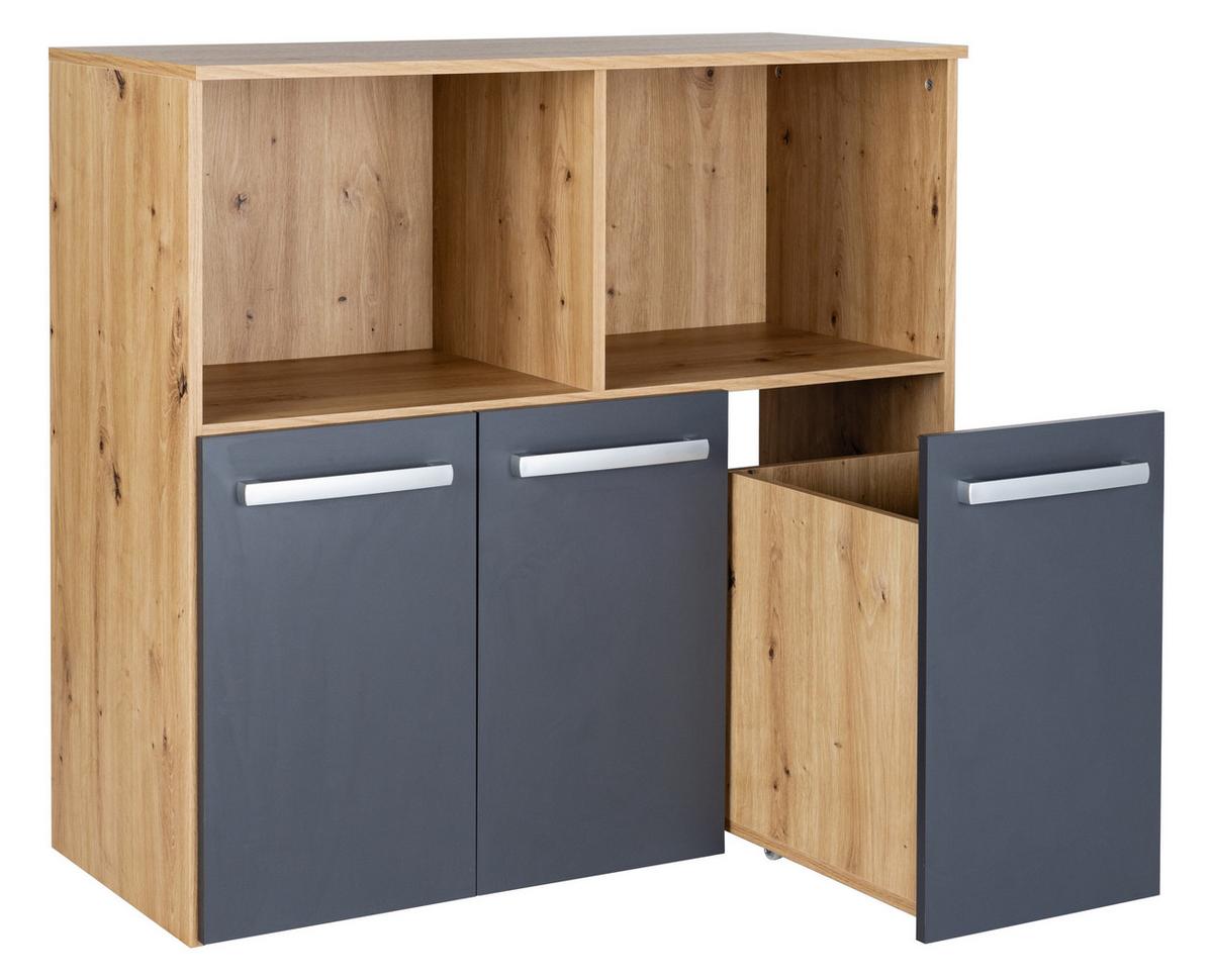 KINDERZIMMER Komplettset Alessio 4-tlg - Anthrazit/Silberfarben, Holzwerkstoff/Kunststoff (1/1/1cm) - arthur berndt