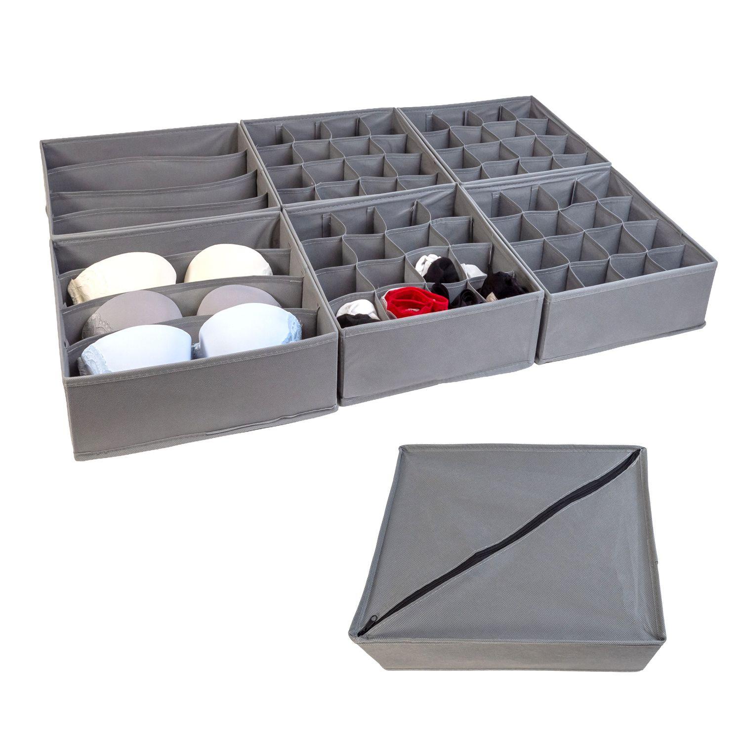 AUFBEWAHRUNGSBOXEN Ordnungssystem 6-teilig - Grau, Textil (26/11/33cm) - Intirilife