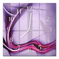 WANDUHR aus Glas 30x30 cm - Abstraktion - Lila, Glas (30/30/0.4cm) - TULUP