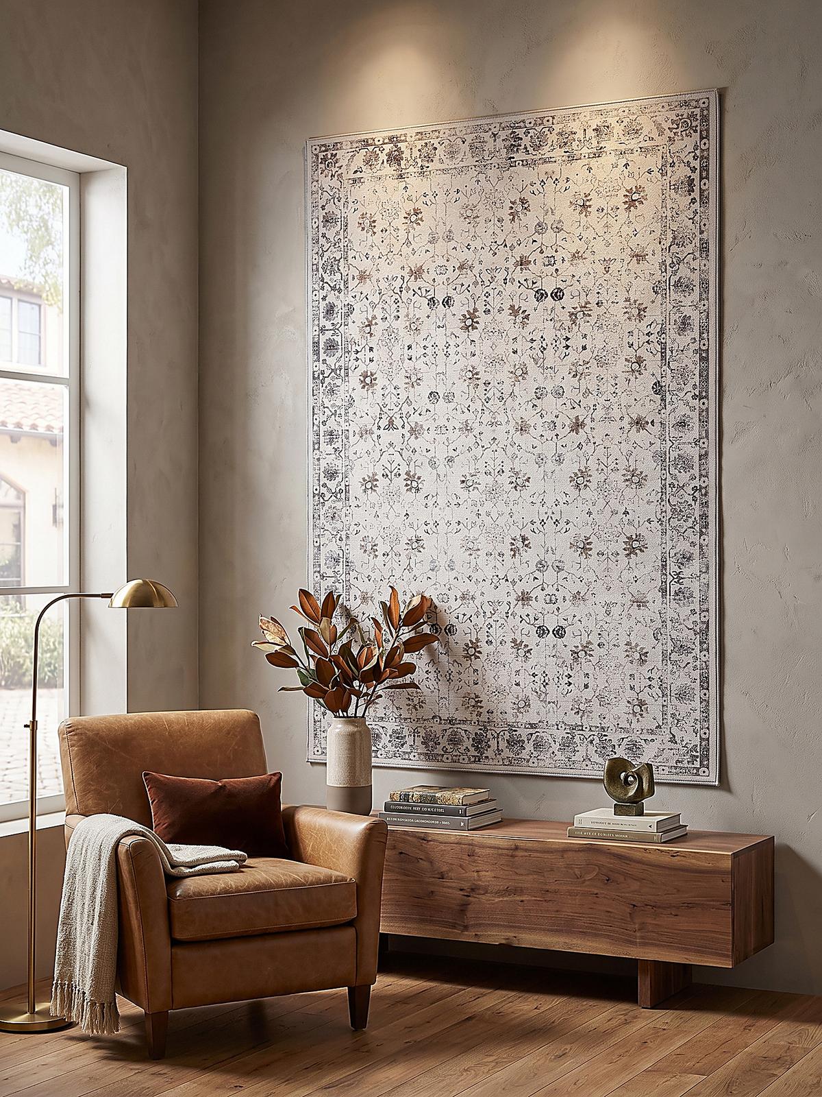 TEPPICH Kurzflor, waschbar, mit floralen Ornamenten, VERNANTE in Creme, 120 x 170 cm - Beige, Textil (120/170cm) - KADIMA DESIGN