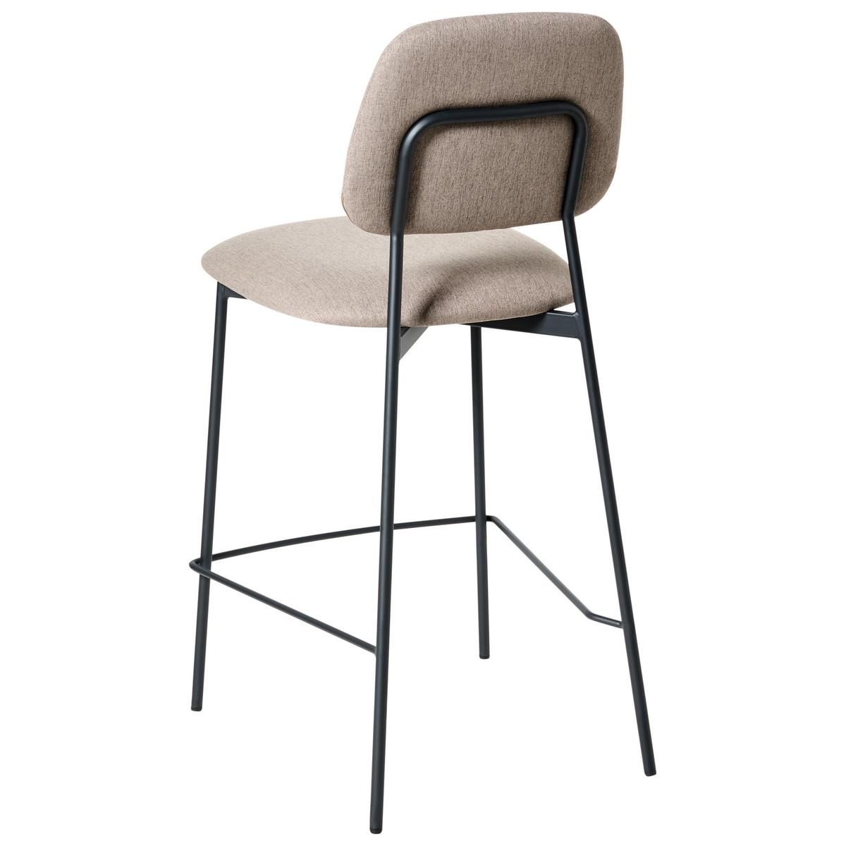 BARHOCKER 2er-Set Taupe Duette - Taupe/Schwarz, Textil (45/96/48cm) - Beliani