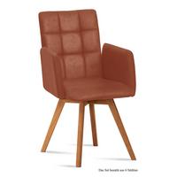 ARMLEHNSTUHL (6er-Set) Dione 52x91x60 Eiche geölt/Cognac - Cognac/Eichefarben, Kunststoff (60/91/52cm) - 58aufmkessel