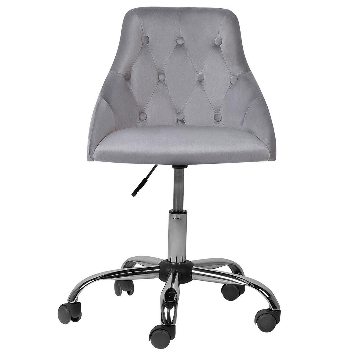 BÜRODREHSTUHL Polyester Grau Parrish - Grau, Textil/Metall (60/75/60cm) - Beliani